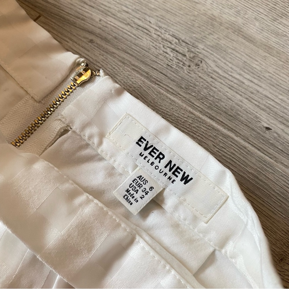 Ever New | white midi-skirt - sheer checker overlay - Picture 3 of 5